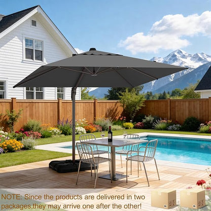 10' X 10' Patio Umbrella Cantilever Outdoor Rectangle Umbrella - Image 2