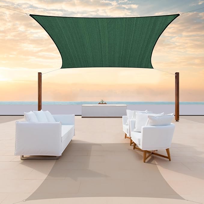 Colourtree CTAPR1220 Custom Size 10' x 19' Green Sun Shade Sail Canopy UV Block by ColourTree
