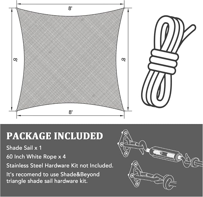 Shade&Beyond 5'x8' Sun Shade Sail Canopy Rectangle, UV Block Breathable Curved - Image 7