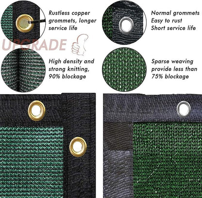 UPGRADE Privacy Fence Screen 4'x40' Dark Green Outdoor 90% Visibility Blockage 170 GSM Mesh Shade Cover Panels for Backyard,Balcony,Home Decoration with Zip Ties,Customized Avaliable