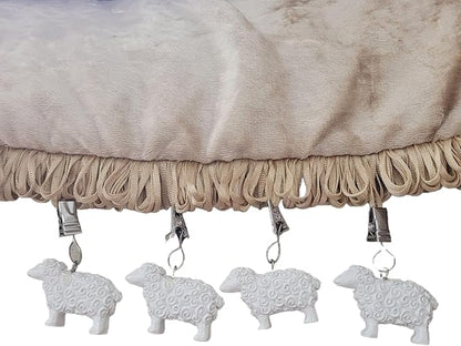 TwoFish Home Set of 4 Sheep Resin Tablecloth Weights Clips Sheep Handicraft Tablecloth Clamps Pack of 4