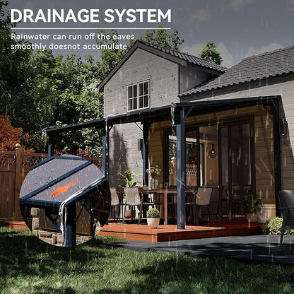 Aoxun 14’x10’ Gazebo with Aluminum Frame & Polycarbonate Panel, Outdoor Patio - Image 5