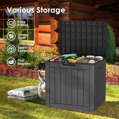 Outdoor Storage Box, 35 Gallon Waterproof Deck Box, Quick Snap-Lock Resin - Image 3