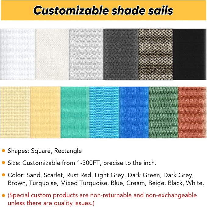 Shade&Beyond 7'x12' Sun Shade Sail Canopy Rectangle, UV Block Breathable Black - Image 7