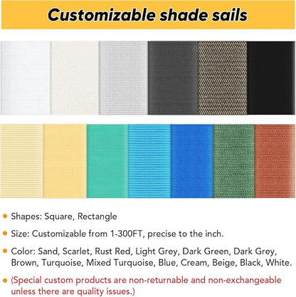 Shade&Beyond 4'x16' Sun Shade Sail Canopy Rectangle, UV Block Breathable Black - Image 7