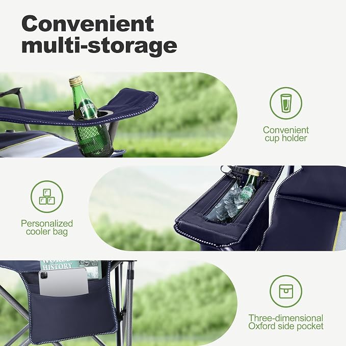 LET'S CAMP Oversized Folding Camping Chair Portable Outdoor Heavy Duty | - Image 7