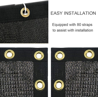 Sunnyglade 4 feet x 150 feet Privacy Screen Fence Heavy Duty Fencing Mesh Shade Net Cover for Wall Garden Yard Backyard (Black, 4 ft X 150 ft)