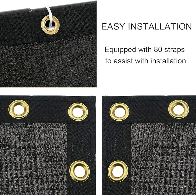 Sunnyglade 4 feet x 100 feet Privacy Screen Fence Heavy Duty Fencing Mesh Shade Net Cover for Wall Garden Yard Backyard (Black, 4 ft X 100 ft)
