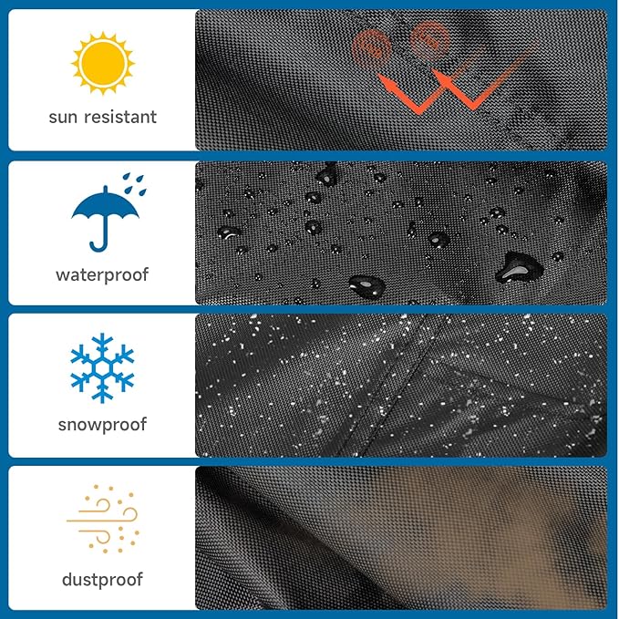 Heavy Duty Waterproof Gas Grill Cover, 76 inch Flat Top Griddle Cover for Weber Char-Broil Nexgrill More，4-6 Burner Grill Cover for Most 75 in Smoker，76"x 26"x36"