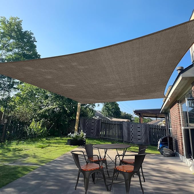 Sun Shade Sail 11'x11' Brown Rectangle Shade Cover Custom Size | 95% UV Block by SUNLAX