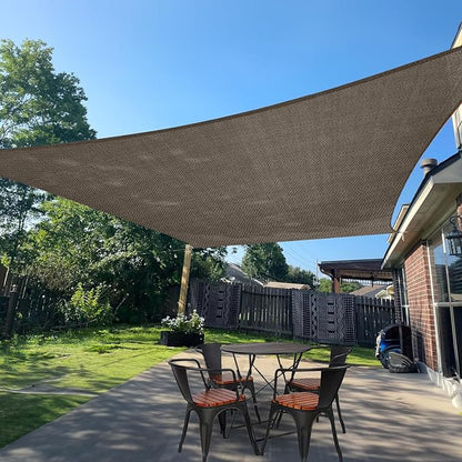 Sun Shade Sail 11'x19' Brown Rectangle Shade Cover Custom Size | 95% UV Block by SUNLAX