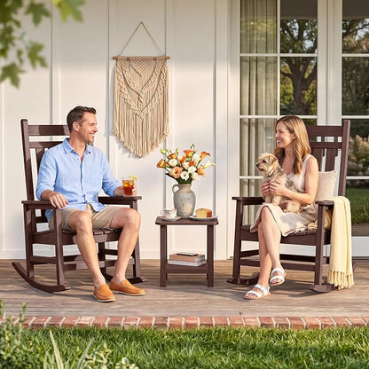 SERWALL Outdoor Rocking Chair Set of 2, Oversized Rocker - Image 9