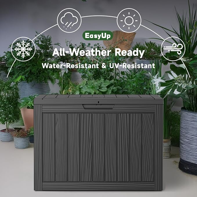 45 Gal Waterproof Outdoor Storage Box UV Resistant Deck Box | Resin storage bin - Image 7