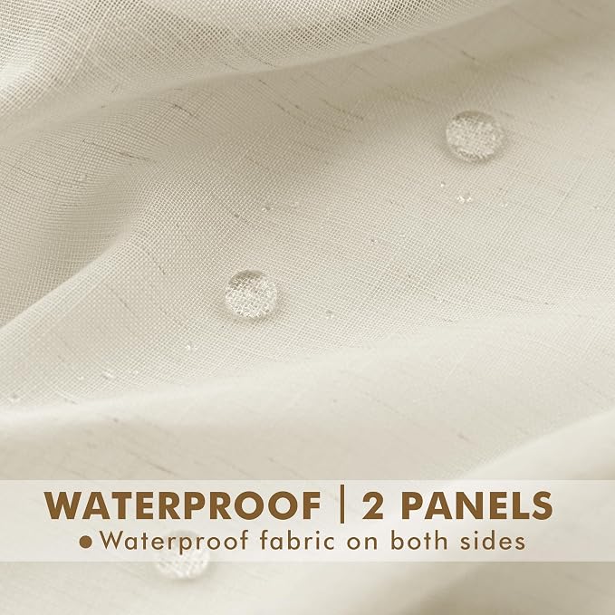 Semi Voile Beige Sheer Outdoor Curtains - Image 4