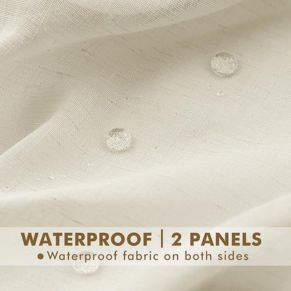 Semi Voile Beige Sheer Outdoor Curtains - Image 4