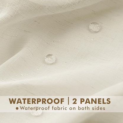 Semi Voile Beige Sheer Outdoor Curtains - Image 4