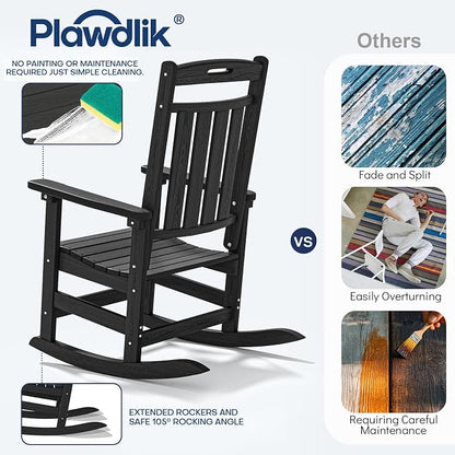 Oversized HDPE Outdoor Rocking Chair Set of 2, All-Weather, Extra Large & Extra - Image 7