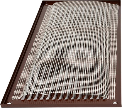 Repa Market 12x6 Inch Air Vent Cover/Brown Galvanized Steel Louvered Grill Cover with Mesh Screen/Wall or Ceiling Vent/Durable Flush Mount HVAC Register for Indoor and Outdoor Ventilation