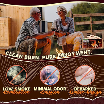 Mini Fire Stick with Fire Starters Gloves 4" Kiln Dried Pine Small Barkless Kindling Logs Compatible with Wood Stoves, Tabletop Fire Pits, BBQ Grills & Pizza Ovens, 4 lb Box