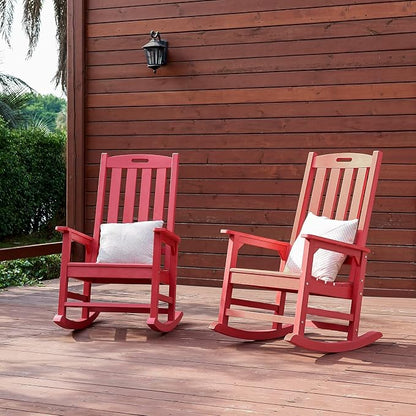 Oversized Outdoor Rocking Chair, HDPE Porch Rocker | High Back Rocking Chairs - Image 7