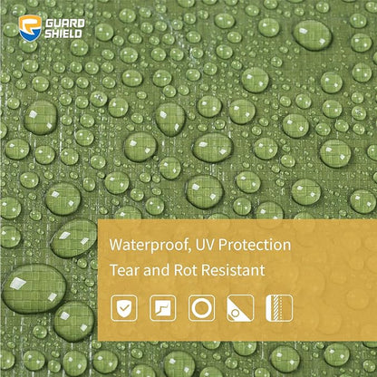 GUARD SHIELD Heavy Duty Tarp 20x30 Feet Green Multi Purpose Thick Waterproof Poly Tarp Cover 10mil