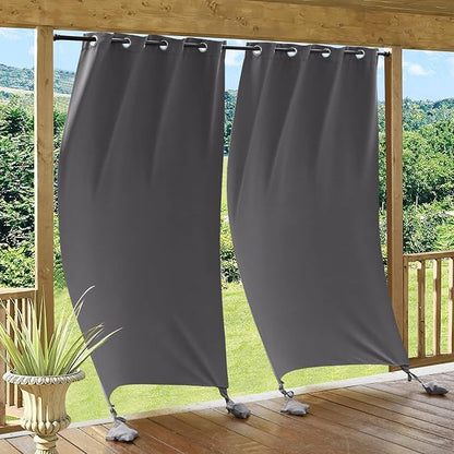 RYB HOME Outdoor Curtains for Patio Waterproof, Windproof by RYBHOME