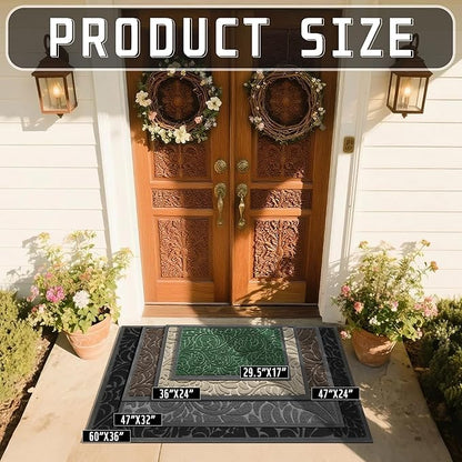 Yimobra Large Door Mat Outside Entrance 47x32, Waterproof Sturdy Outdoor Mats for Front Door, Heavy Duty Non-Slip Doormat for Garage Patio Entryway Indoor, Easy Clean, Brown