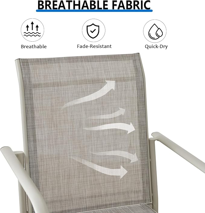Outdoor Dining Chairs Set of 8, Stackable Patio Chairs - Image 6