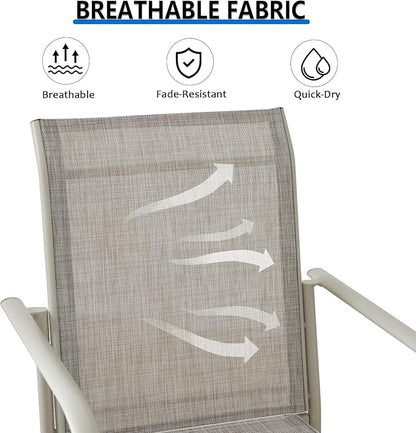 Outdoor Dining Chairs Set of 8, Stackable Patio Chairs - Image 6