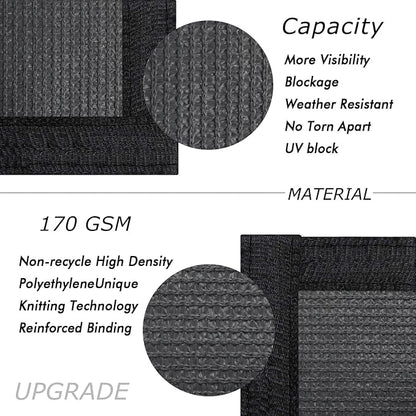 UPGRADE Privacy Fence Screen 4'x40' Dark Grey Outdoor 90% Visibility Blockage 170 GSM Mesh Shade Cover Panels for Backyard,Balcony,Home Decoration with Zip Ties,Customized Avaliable