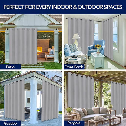 PureFit Outdoor Curtains for Patio Waterproof Weatherproof Outside Curtains | - Image 5