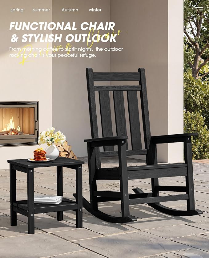 Oversized Outdoor Rocking Chair, HDPE Patio Rockers - Image 7