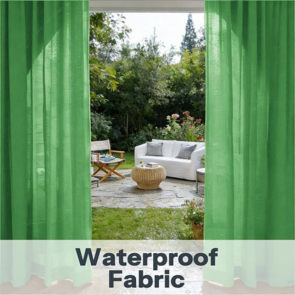 Outdoor Sheer Curtains for Patio Waterproof, 2 Panels Rod Pocket Indoor/Outdoor - Image 6