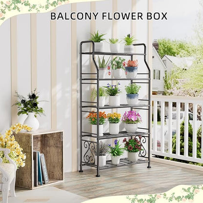 GIOTORENT Plant Stand Outdoor Indoor 5 Tier Metal Waterproof - Image 5