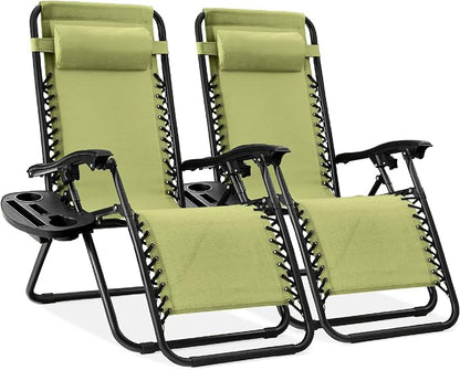 Best Choice Products Set of 2 Adjustable Steel Mesh Zero Gravity Lounge Chair by Unknown