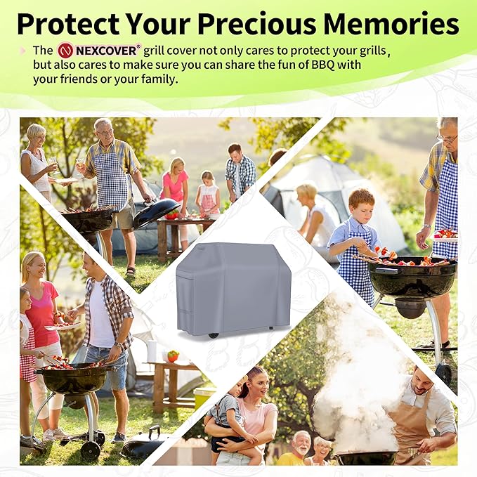 NEXCOVER Barbecue Gas Grill Cover - 58 Inch Waterproof Outdoor Heavy Duty BBQ Cover, Fade & Weather Resistant Upgraded Material for Weber, Brinkmann, Char Broil and More