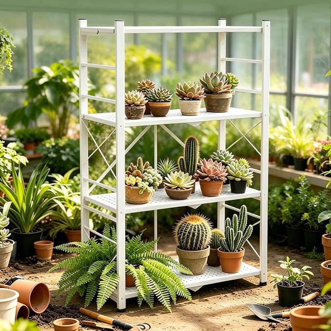 4 Tier Greenhouse Shelving Unit, Plant Stand, 1 Pack, No Assembly Required - Image 2