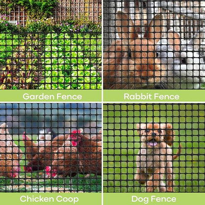 Plastic Fence Animal Barrier,3.3x33ft [Heavy Duty] Outdoor Safety Snow Plastic Fencing Roll Temporary Fence,Reusable Garden Netting for Construction Dog Rabbits Chicken (Black)