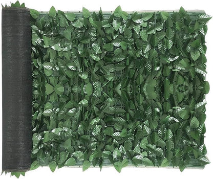 Ogrmar 98x39 inch Artificial Leaves Privacy Fence Screen Artificial Hedges Fence Outdoor Decorative Faux Ivy Fencing Panel Vine Privacy Fence Wall Screen