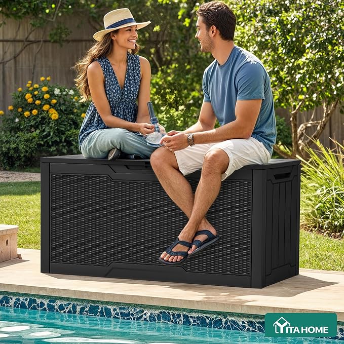 YITAHOME 80 Gallon Outdoor Storage Box | Large Water Resistant Resin Deck Box - Image 4