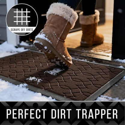 Yimobra Extra Large Door Mat 60x36, All-Season Waterproof Doormat Outdoor Entrance, Heavy Duty Non-Slip Outside Door Mat for Garage Patio Proch Entryway Indoor, Easy Clean, Coffee