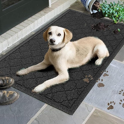 WaterHog Heavy Duty Doorway Mat, 2' x 3', Made in USA, Durable & Skid-Resistant Entryway Mat, Water-Trapping, Indoor/Outdoor Decorative Floor Covering, Cordova Collection, Charcoal