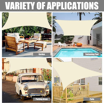 Neween Waterproof Sun Shade Sail Square UV Block Canopy - Image 6