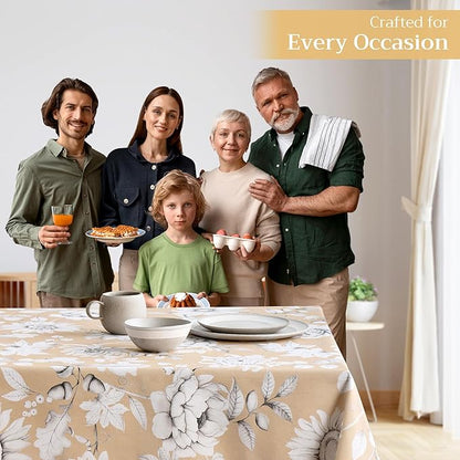 Maison d' Hermine Table Cloth Square Table 100% Cotton 60 x 60 Inches Fall Tablecloth Reusable Everyday Use for Thanksgiving Christmas Decorations Dining Farmhouse Party (Pretty Autumn)