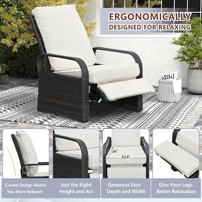 Outdoor Wicker Recliner Chair - Image 5