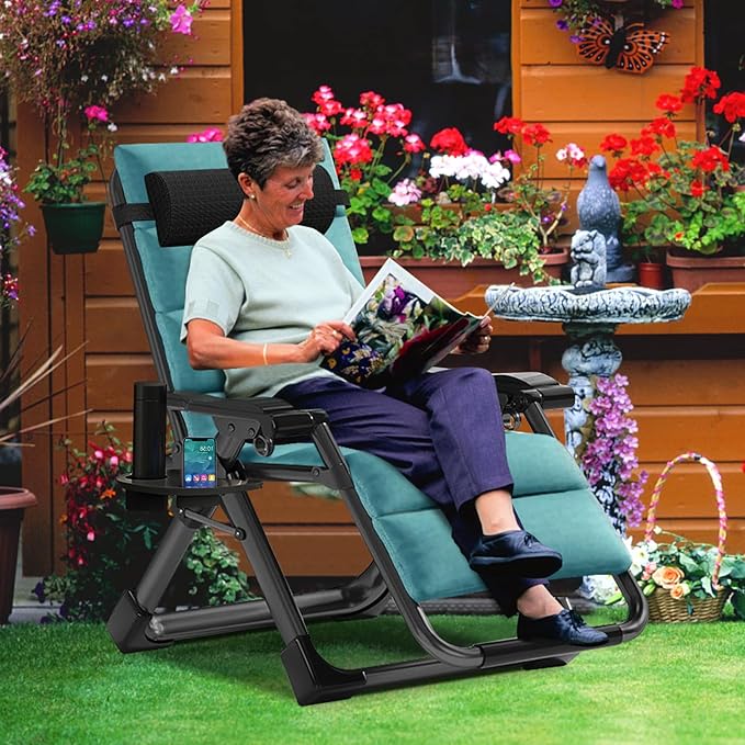 MOPHOTO Zero Gravity Chair, Outdoor Padded Lounge Chair - Image 2