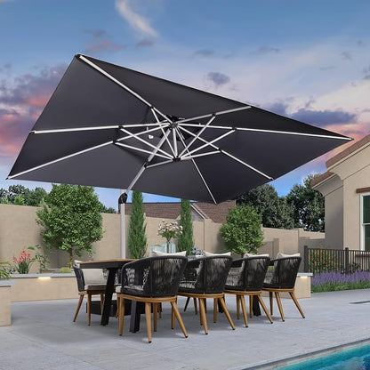 PURPLE LEAF Cantilever Patio Umbrella 10' X 13' Extra Large, 3-Yr by PURPLELEAF