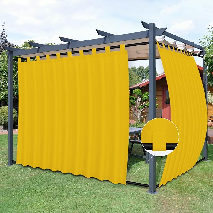 Easy-Going Outdoor Patio Curtains 2 Panels, 110x120 inch, Porch and Pergola by Easy-Going