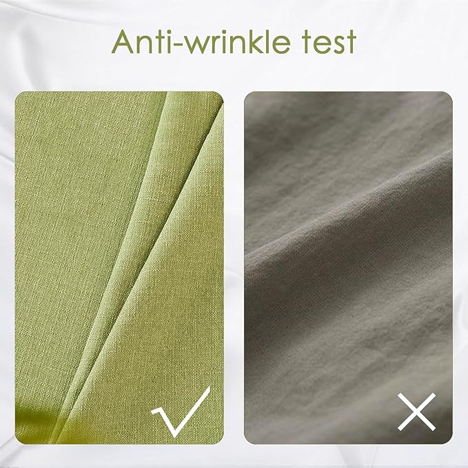BALCONY & FALCON Rectangle Tablecloth Washable Wrinkle Resistant and Water Proof Table Cloth Decorative Linen Fabric Tablecloths for Dining Parties Kitchen Wedding and Outdoor (Avocado Green, 55x95)