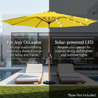 Best Choice Products 10ft Solar Market Patio Umbrella w/Woodgrain Pattern Pole - Image 4